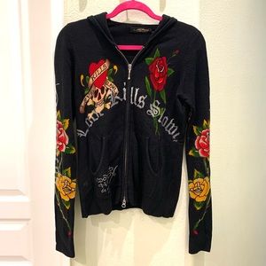 Ed Hardy zip up sweater